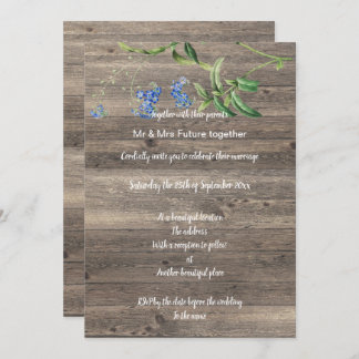 RUSTISCHE EUCALYPTUS BLUE FLORAL WEDING INVITATION EINLADUNG