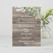 RUSTISCHE EUCALYPTUS LACE WEDD EINLADUNG (Stehend Vorderseite)