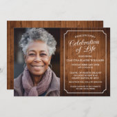 RUSTISCHE FEIERUNG LEBENSREICHER INVITATION EINLADUNG (Vorne/Hinten)