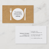 RUSTISCHE FORK, KNIFE, PLATTENLOGO auf BUTCHERPAPI Visitenkarte (Vorne/Hinten)