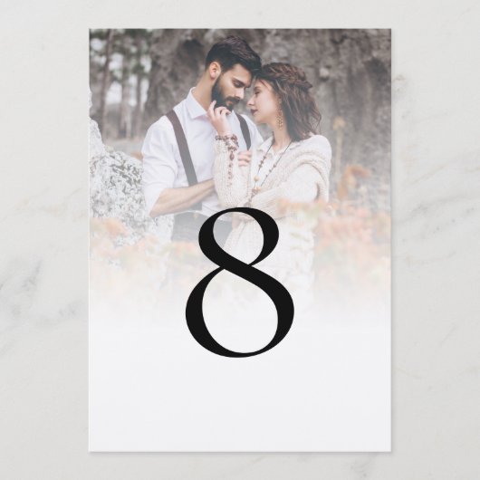 Rustische Foto-Overlay-Tischnummer (Vorderseite)