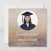 Rustische Glückwünsche Graduate 2 Foto Abschluss Karte (Vorderseite)