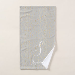 Rustische Gold Künstlerisch Patterns Monogram Ini Handtuch