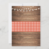 Rustische Graduierungspartei Jar Wood Red Gingham Einladung (Rückseite)