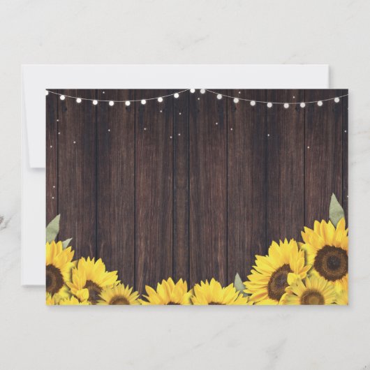 Rustische Graduierungspartei Jar Wood Sonnenblumen Einladung (Rückseite)
