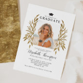 Rustische Graduierungspartei Moderne Gold Blätter  Einladung