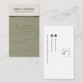 RUSTISCHE GRÜNE KRAFT WHITE STUD EARRING DISPLAY C VISITENKARTE (Vorne/Hinten)