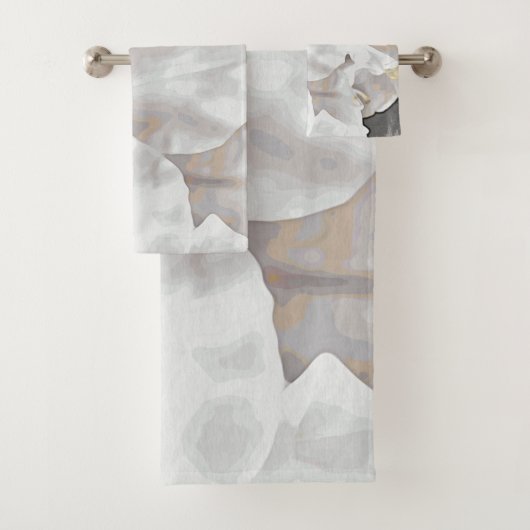 *~* Rustische Grunge Azalea Blume Weiße Neutrale  Badhandtuch Set (Insitu)