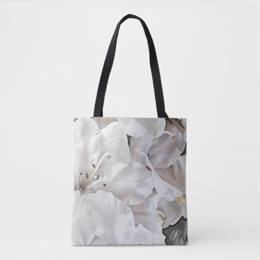 *~* Rustische Grunge Azalea Blume Weiße Neutrale Tasche (Vorderseite)