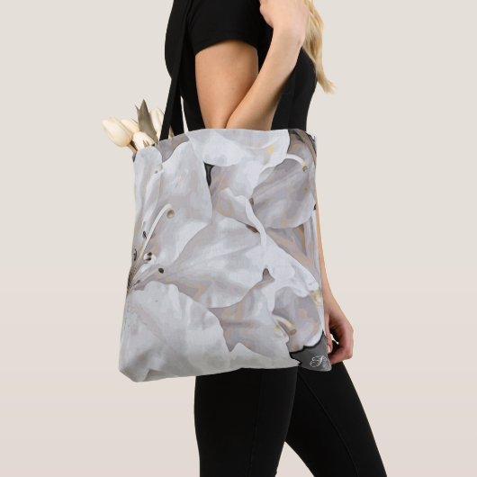 *~* Rustische Grunge Azalea Blume Weiße Neutrale Tasche (Von Nahem)