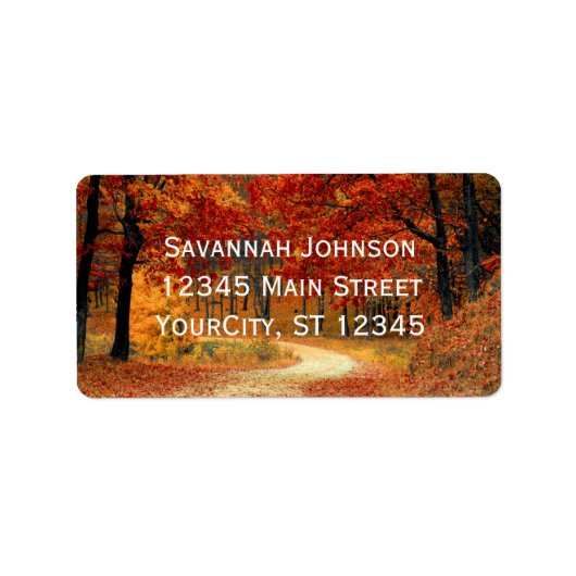 Rustische Herbstlaub Autumn Custom Address Labels Adressaufkleber (Vorne)