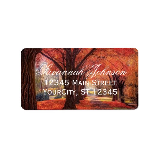 Rustische Herbstlaub Autumn Custom Address Labels Adressaufkleber (Vorne)
