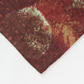 Rustische Herbstlaub und Tartan Burgund Green Gold Fleecedecke (Ecke)