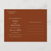 Rustische Hochzeit speichern Sie das Date-Foto Einladungspostkarte (Rückseite)