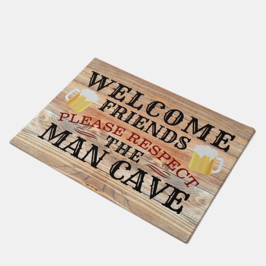 RUSTISCHE Hölzer-Hölzer-BEUCHENHÖHLE | Begrüßung Fußmatte (Schrägansicht)