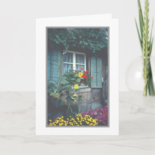 RUSTISCHE HÜTTE MIT BLUME/Denken Karte (Vorderseite)