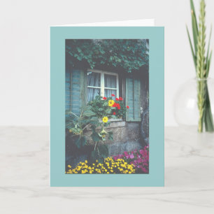 RUSTISCHE HÜTTE MIT BLUME KARTE
