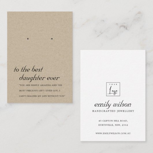 RUSTISCHE KRAFT DAUGHTER FREUNDSCHREIBKARTE PLATZKARTE (Vorne/Hinten)