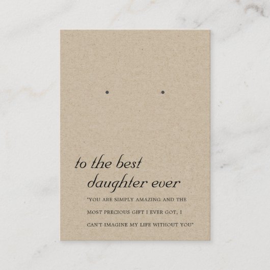 RUSTISCHE KRAFT DAUGHTER FREUNDSCHREIBKARTE PLATZKARTE (Vorderseite)