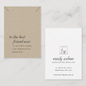 RUSTISCHE KRAFT FRIEND GIFT NECKLACE DISPLAY CARD PLATZKARTE (Vorne/Hinten)