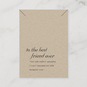 RUSTISCHE KRAFT FRIEND GIFT NECKLACE DISPLAY CARD PLATZKARTE
