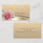 Rustische Kraft, Gold Confetti, Wasserfarblotus Visitenkarte (Vorne/Hinten)