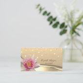 Rustische Kraft, Gold Confetti, Wasserfarblotus Visitenkarte (Stehend Vorderseite)