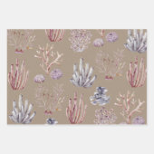 Rustische Kraft Papier Wasserfarbenkorallen Unkrau (Vorderseite)