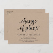 Rustische Kraft, Planänderung, Hochzeit verschoben Postkarte (Vorne/Hinten)