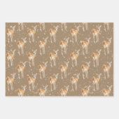 Rustische Kraft-Schnee-Wintertiere Geschenkpapier Set (Vorderseite)