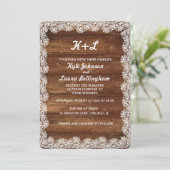 RUSTISCHE LACE-WEDERINVITATION EINLADUNG (Stehend Vorderseite)