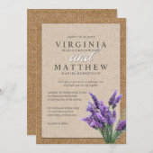 RUSTISCHE LAVENDER WEDING INVITATION EINLADUNG (Vorne/Hinten)