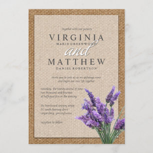 RUSTISCHE LAVENDER WEDING INVITATION EINLADUNG