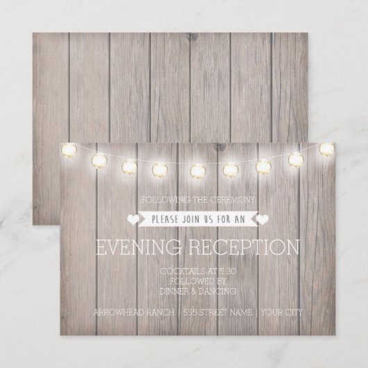 RUSTISCHE LICHTE - ABEND EMPFANG CARD BEGLEITKARTE (Vorne/Hinten)