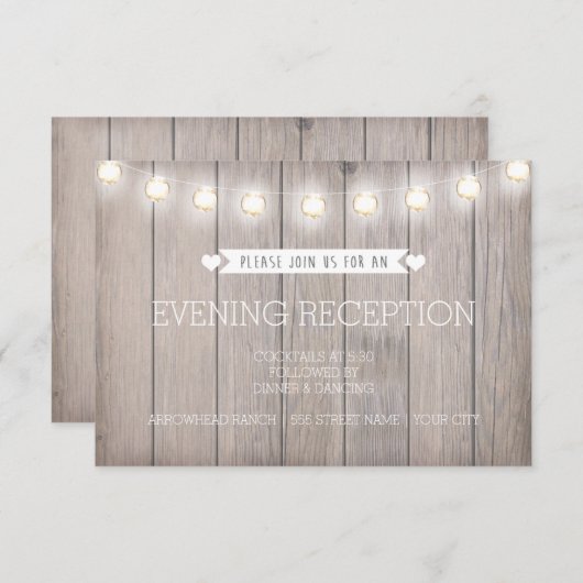 RUSTISCHE LICHTE - KUSTOM ABEND EMPFANG CARD EINLADUNG (Vorne/Hinten)