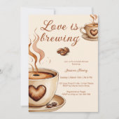 Rustische Liebe braut Kaffee Brautparty Einladung (Vorderseite)