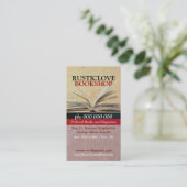 Rustische Liebe BuchShop Literaturkarte Visitenkarte (Stehend Vorderseite)