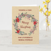 Rustische Mama und Stepdad Frohe Weihnachten Karte (Gelbe Blume)