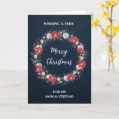 Rustische Mama und Stepdad Frohe Weihnachten Karte (Gelbe Blume)