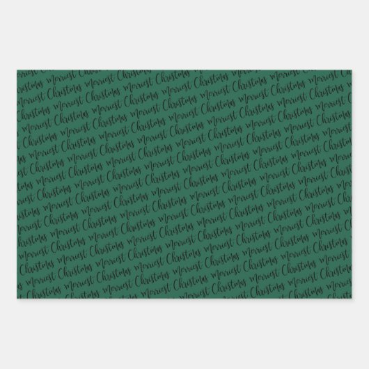 Rustische Marine und grüne Uhr Kariert frohe Weihn Geschenkpapier Set (Vorderseite 3)