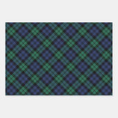 Rustische Marine und grüne Uhr Kariert frohe Weihn Geschenkpapier Set (Vorderseite)