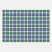 Rustische Marine und grüne Uhr Kariert frohe Weihn Geschenkpapier Set (Vorderseite)