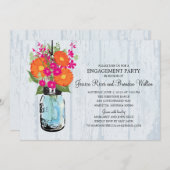 Rustische Mason Jar Gerber Daisies Einladung (Vorne/Hinten)