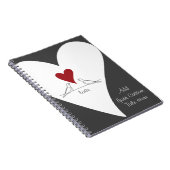 Rustische moderne Vögel in der Liebe Rotes Herz Notizblock (Rechte Seite)