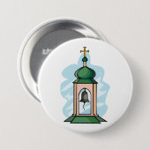 Rustische orthodoxe Kirchenglockenstapel Button (Vorne & Hinten)