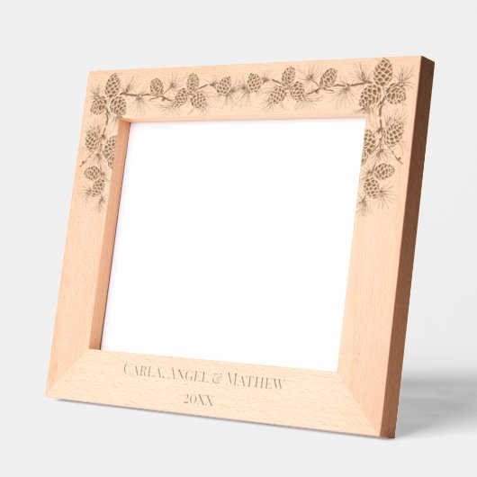 RUSTISCHE PINENKONEN 10 x 8 PERSONALISIERTE BILDER Geätzte Rahmen (Links)