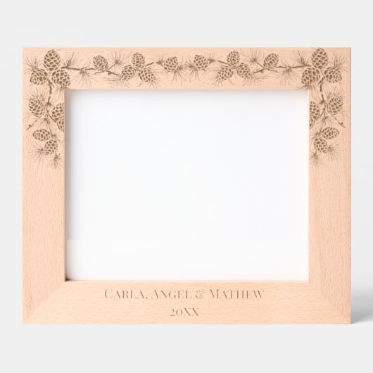 RUSTISCHE PINENKONEN 10 x 8 PERSONALISIERTE BILDER Geätzte Rahmen (Vorderseite)