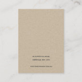 RUSTISCHE PINK-FLORALLE EUCALYPTUS-EARRING STUD-DI VISITENKARTE (Rückseite)