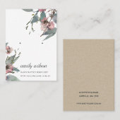 RUSTISCHE PINK-FLORALLE EUCALYPTUS-EARRING STUD-DI VISITENKARTE (Vorne/Hinten)