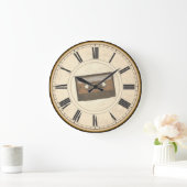 RUSTISCHE RÖMISCHE ZAHLEN EINZIGARTIGE CASSETTE-TA GROßE WANDUHR (Zuhause)